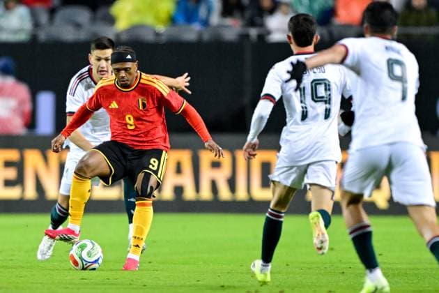 Fußball, Länderspiel, Mexiko - Belgien Belgium s Lois Openda pictured during a friendly soccer game between the Mexican national team, Nationalteam and Belgian national soccer team Red Devils in Chicago, on Wednesday 01 April 2026, in preparation for the 2026 World Cup. DIRKxWAEM  x169480950x