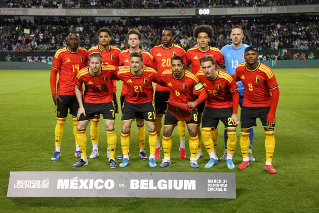 MEXICO VS BELGIUM - International Friendly, Länderspiel, Nationalmannschaft - MARCH 31, 2026 CHICAGO, ILLINOIS, USA. March 31th: Belgium team pose prior to the international friendly match between Mexico and Belgium, held at Soldier Field in Chicago, Illinois, USA. (PHOTO BY VICTOR STRAFFON IMAGO IMAGES STRAFFON IMAGES MANDATORY CREDIT EDITORIAL USE Copyright: xVÃCTORxSTRAFFONx