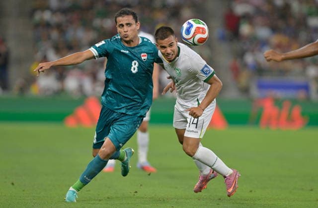 FIFA World Cup, WM, Weltmeisterschaft, Fussball 2026 play-off tournament - Iraq vs Bolivia Ibrahim Bayesh (L) of Iraq in action against Robson Matheus (R) of Bolivia during the 2026 FIFA World Cup playoff soccer match between Iraq and Bolivia in Guadalupe, Mexico, 31 March 2026. GUADALUPE Mexico  Copyright: xMIGUELxSIERRAx