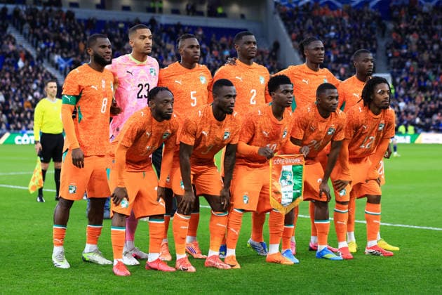 Liverpool, England, 31st March 2026. Players of CÃ te d Ivoire pose for a team photograph prior to the CÃ te d Ivoire vs Scotland International Friendly, Länderspiel, Nationalmannschaft match at Hill Dickinson Stadium, Liverpool. Picture credit should read: Jessica Hornby Sportimage EDITORIAL USE ONLY. No use with unauthorised audio, video, data, fixture lists, club league logos or live services. Online in-match use limited to 120 images, no video emulation. No use in betting, games or single club league player publications. SPI_109_JH_C__TE_DIVOIRE_SCOTLAND SPI-4656-0109