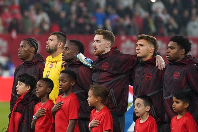Canada v Tunisia - International Friendly, Länderspiel, Nationalmannschaft Match Canada national team, Nationalteam during the national anthems during the International Friendly match between Canada and Tunisia at BMO Filed. on March 31, 2026 in Toronto, Ontario. (Photo by Leonardo Ramirez Eyepix Group) Copyright: xLeonardoxRamirezx xEyepixxGroupx LR31032025-06278