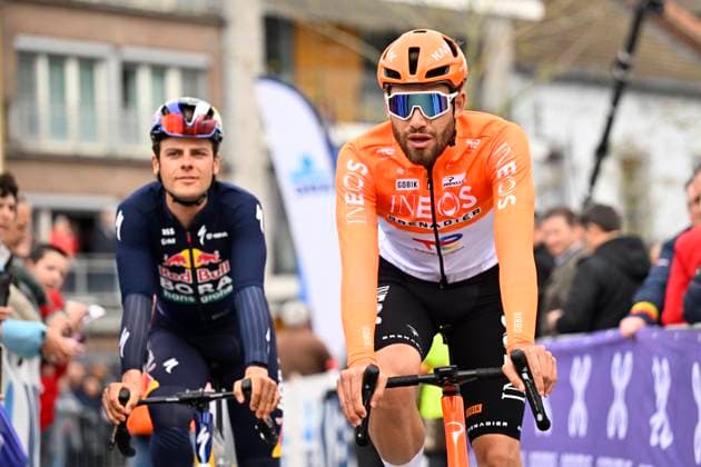 Dwars door Vlaanderen 2026 Cycling Race WAREGEM, BELGIUM - APRIL 01 : Ganna Filippo (ITA) of INEOS Grenadiers during the 80th edition of Dwars door Vlaanderen an UCI World Tour 1.UWT one day cycling road race for Men Elite of 184 km with start in Roeselare and finish in Waregem on April 1, 2026 in Waregem, Belgium, 01 04 2026 ( Motordriver Kenny Verfaillie - Waregem Belgium  Copyright: xTomasxSiskx