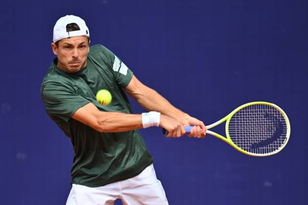 Tiriac Open, ROMANIA - April 01 Mark Wallner and Jakob Schnaitter of Germany play against Sander Gille of Belgium and Sam Verbeek of Netherlands during the Tiriac Open double game, April 01th 2026, in Bucharest, Romania. Alex Nicodim Image Images Copyright: xAlexxNicodimx