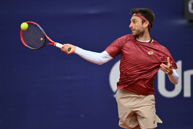 Tiriac Open, ROMANIA - April 01 Mark Wallner and Jakob Schnaitter of Germany play against Sander Gille of Belgium and Sam Verbeek of Netherlands during the Tiriac Open double game, April 01th 2026, in Bucharest, Romania. Alex Nicodim Image Images Copyright: xAlexxNicodimx