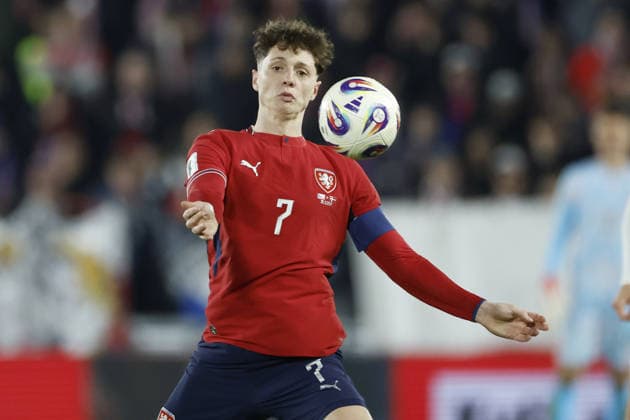 Ladislav Krejci (CZE) in action during the final match of the World Cup qualification play-off Czechia against Denmark, in Prague, Czech Republic, on March 31, 2026. (CTKxPhoto PavelxLebeda) CTKPhotoF202604010005401  CTKPhotoF202604010005401
