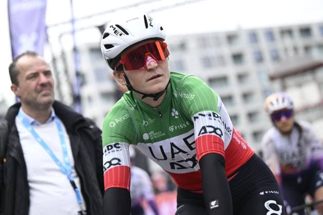 Italian Elisa Longo Borghini of UAE Team ADQ pictured at the start of the women elite race of the Dwars Door Vlaanderen cycling event, 128,9km from Roeselare to Waregem, Wednesday 01 April 2026. TOM GOYVAERTS TomxGoyvaerts  x169499913x