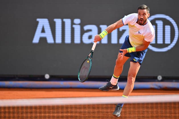Tiriac Open, ROMANIA - April 01 Damir Dzumhur of Bosnia Herzegovina plays against Nuno Borges of Portugal during the Tiriac Open game, on April 01th 2026, in Bucharest, Romania. Alex Nicodim Image Images Copyright: xAlexxNicodimx