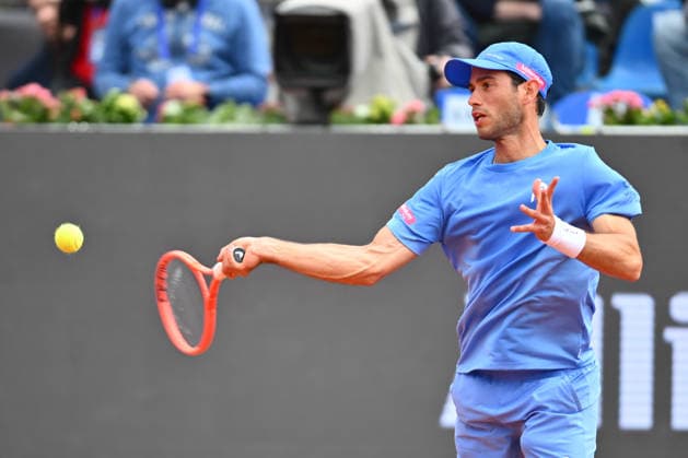 Tiriac Open, ROMANIA - April 01 Nuno Borges of Portugal plays against Damir Dzumhur of Bosnia Herzegovina during the Tiriac Open game, on April 01th 2026, in Bucharest, Romania. Alex Nicodim Image Images Copyright: xAlexxNicodimx