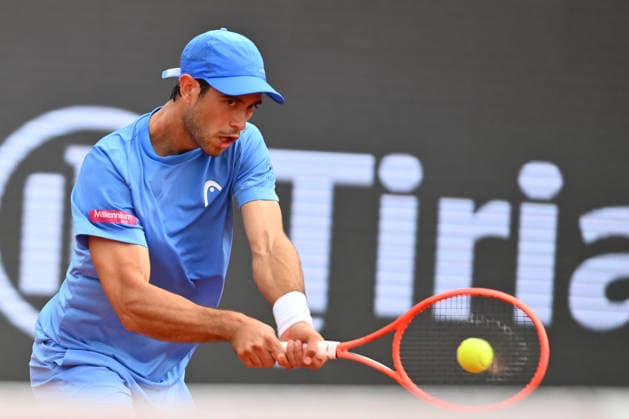 Tiriac Open, ROMANIA - April 01 Nuno Borges of Portugal plays against Damir Dzumhur of Bosnia Herzegovina during the Tiriac Open game, on April 01th 2026, in Bucharest, Romania. Alex Nicodim Image Images Copyright: xAlexxNicodimx