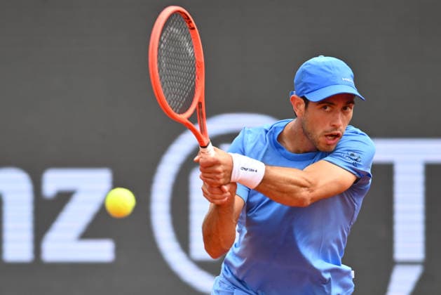 Tiriac Open, ROMANIA - April 01 Nuno Borges of Portugal plays against Damir Dzumhur of Bosnia Herzegovina during the Tiriac Open game, on April 01th 2026, in Bucharest, Romania. Alex Nicodim Image Images Copyright: xAlexxNicodimx