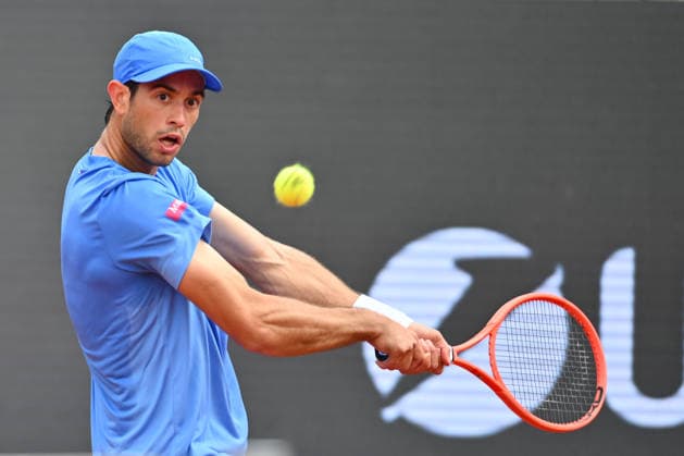Tiriac Open, ROMANIA - April 01 Nuno Borges of Portugal plays against Damir Dzumhur of Bosnia Herzegovina during the Tiriac Open game, on April 01th 2026, in Bucharest, Romania. Alex Nicodim Image Images Copyright: xAlexxNicodimx