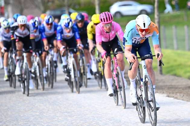 Dwars door Vlaanderen 2026 Cycling Race WAREGEM, BELGIUM - APRIL 01 : rider of team NSN Cycling Team during the 80th edition of Dwars door Vlaanderen an UCI World Tour 1.UWT one day cycling road race for Men Elite of 184 km with start in Roeselare and finish in Waregem on April 1, 2026 in Waregem, Belgium, 01 04 2026 ( Motordriver Kenny Verfaillie - Waregem Belgium  Copyright: xTomasxSiskx