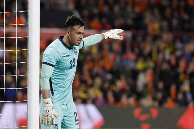 EINDHOVEN - Ecuador goalkeeper Gonzalo Valle during the friendly international match, Länderspiel, Nationalmannschaft between the Netherlands and Ecuador at the Philips Stadium on March 31, 2026, in Eindhoven, the Netherlands. MAURICE VAN STEEN ANP International Friendly, Länderspiel, Nationalmannschaft 2025-2026 xVIxANPxSportx xMauricexvanxSteenxIVx 554869175 originalFilename: 554869175.jpg