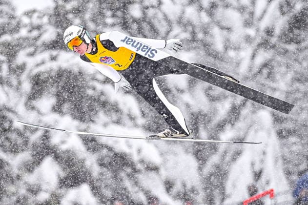 Zakopane 01.04.2026 Skoki Narciarskie. Red Bull Skoki W Punkt 2026 w Zakopanem. --- Ski jumping, Skispringen, Ski, nordisch Red Bull Target Jumping 2026 in Zakopane, Poland. Person shown : Domen Prevc Fot. Kai Taller Arena Akcji NEWSPIX.PL --- newspix.pl 