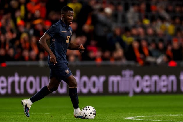EINDHOVEN, NETHERLANDS - MARCH 31: Moises Caicedo of Ecuador dribbles with the ball during the International Friendly, Länderspiel, Nationalmannschaft match between Netherlands and Ecuador at the Philips Stadion on March 31, 2026 in Eindhoven, Netherlands.  Copyright: xRenexNijhuis MBxMediax