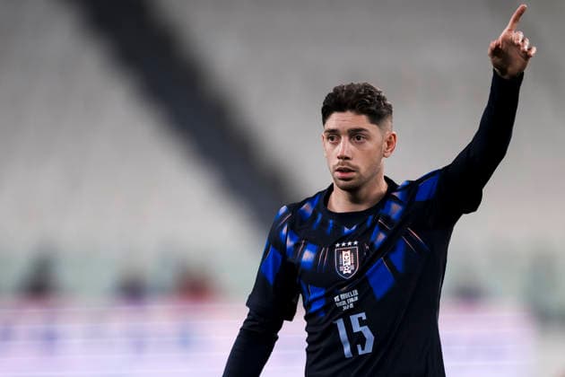 Algeria v Uruguay - Friendly Federico Valverde of Uruguay gestures during the friendly football match between Algeria and Uruguay. Turin Italy Copyright: xNicolòxCampox