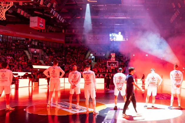 easyCredit BBL Ratiopharm Ulm vs Syntainics MBC 01 04 2026 Ulm, GERMANY 01 April 2026 Opening Show before the match between Ratiopharm Ulm and Syntainics MBC on matchday 27 of the easyCredit BBL in the ratiopharm Arena Ulm Copyright: xBEAUTIFULxSPORTS Steinx