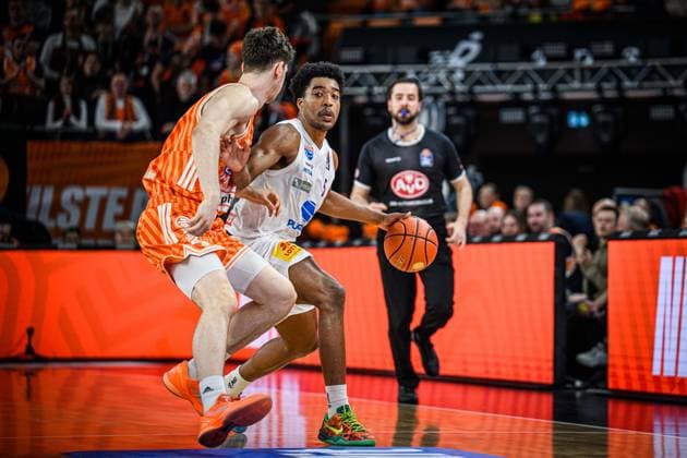 Neu Ulm, Germany, 01 04 26 Diego Garavaglia ratiopharm ulm and Marcus Foster Syntainics MBC battle for the ball during the Basketball Bundesliga match between ratiopharm ulm vs Syntainics MBC at the ratiopharm Arena on April 01, 2026 in Neu Ulm, Germany Photo by Harry Langer DeFodi Images ratiopharm Arena, Germany, 01 04 26 Diego Garavaglia ratiopharm ulm and Marcus Foster Syntainics MBC battle for the ball during the Basketball Bundesliga match between ratiopharm ulm vs Syntainics MBC at Neu Ulm on April 1, 2026 in ratiopharm Arena, Germany Photo by Harry Langer DeFodi Images Photo by Harry Langer DeFodi Images