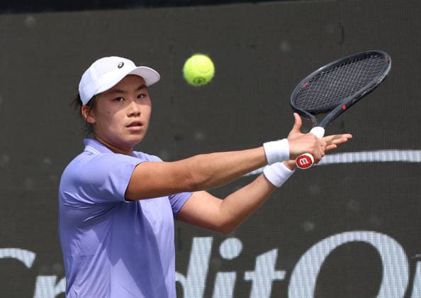 April 1, 2026, Charleston, South Carolina, USA: JANICE TJEN of Indonesia during the match against M. Kessler of USA in second round of tennis tournament WTA, Tennis Damen 500 Charleston Open. Janice Tien lost 2:6, 1:6. Charleston Open 2026 - Janice Tien 2:6, 1:6  - ZUMAc278 20260401_zsp_c278_014 Copyright: xMarcinxCholewinskix