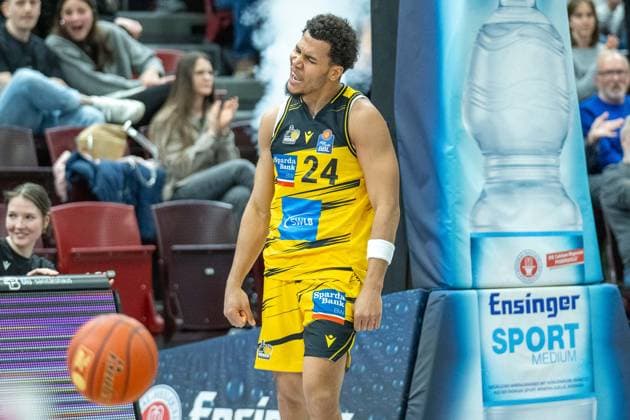 Brandon Tischler MHP RIESEN Ludwigsburg, 24 , positive emotions, GER, MHP RIESEN Ludwigsburg vs Niners Chemnitz, Basketball Bundesliga, easycredit BBL, Matchday 27, Season 2025 2026, 01 04 2026, GER, MHP RIESEN Ludwigsburg vs Niners Chemnitz, Basketball Bundesliga, easycredit BBL, Matchday 27, Season 2025 2026, 01 04 2026 Ludwigsburg Copyright: xEibner-Pressefoto SaschaxWaltherx EP_EER