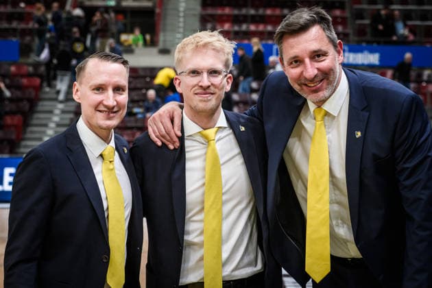 MHP Riesen coaching team delighted after home win against Chemnitz Mikko Riipinen MHP RIESEN Ludwigsburg, Head Coach , Johs Andersen MHP RIESEN Ludwigsburg, Co Coach , Kenneth Desloovere MHP RIESEN Ludwigsburg, Co Coach , vl GER, MHP Riesen Ludwigsburg vs Niners Chemnitz, Basketball Bundesliga, easycredit BBL, Matchday 27, Season 2025 2026, 01 04 2026 GER, MHP Riesen Ludwigsburg vs Niners Chemnitz, Basketball Bundesliga, easycredit BBL, Matchday 27, Season 2025 2026, 01 04 2026 Ludwigsburg Copyright: xSandyxDinkelackerx EP_SDR