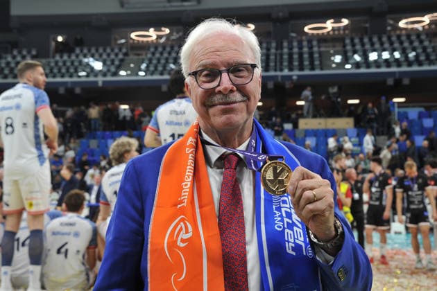 foto Mario Romano IPP Milano 01 04 2026 Pallavolo Challence Cup 2025 2026 - finale partita di ritorno Powervolley Milano vs Volley Lindemans Aalst 3-0 nella foto Lucio Fusaro, presidente Powervolley Italy Photo Press - World Copyright italy ITALY  Copyright: xR4924_italyphotopressx