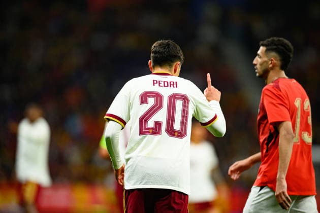Pedri seen during International Friendly, Länderspiel, Nationalmannschaft game between national teams of Spain and Egypt (Beppe Camilleri Ball Raw Images) Barcelona RCDE Stadium Spain Copyright: xBeppexCamillerix beppe_camilleri_spain_egypt_2526-151