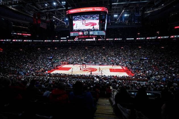Sacramento Kings vs Toronto Raptors TORONTO, CANADA - APRIL 1 : General view of Scotiabank Arena during the NBA, Basketball Herren, USA basketball game between Sacramento Kings and Toronto Raptors on April 1, 2026 in Toronto, Ontario, Canada. Mert Alper Dervis Anadolu Ontario Canada. Editorial use only. Please get in touch for any other usage.  Copyright: x2026xAnadoluxMertxAlperxDervisx