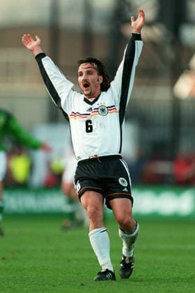 Northern Ireland V Germany, UEFA European Championship, EM, Europameisterschaft Group 3 Jens Jeremies of Germany shouting during the UEFA European Championship Group 3 match between Northern Ireland and Germany at Windsor Park on March 27, 1999 in Belfast, Northern Ireland . Belfast Windsor Park Northern Ireland United Kingdom Copyright: xAllstarxPicturexLibraryxLtdx
