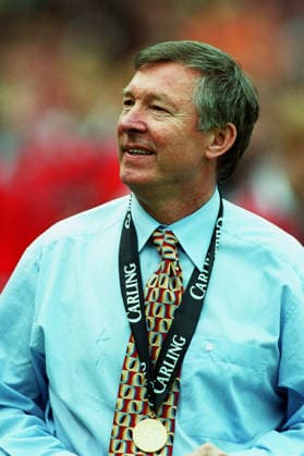 Manchester United, ManU V Tottenham Hotspur, Premier League Alex Ferguson, Manchester United Manager on the side line after winning the 1998-99 Premier League Championship after the Premier League match between Manchester United and Tottenham Hotspur at Old Trafford on May 16, 1999 in Manchester, England. Manchester Old Trafford England United Kingdom Copyright: xAllstarxPicturexLibraryxLtdx