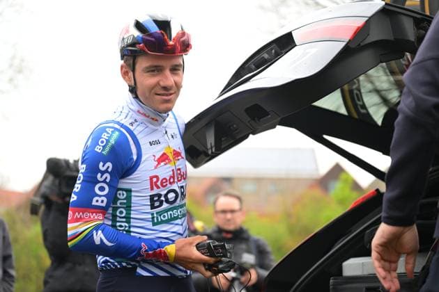 Belgian Remco Evenepoel of Red Bull-BORA-hansgrohe pictured at a track reconaissance ahead of the Ronde van Vlaanderen Tour des Flandres Tour of Flanders cycling race, Thursday 02 April 2026. The 110th edition of the cycling race will take place on Sunday 05 April. DAVIDxPINTENS  x169576409x