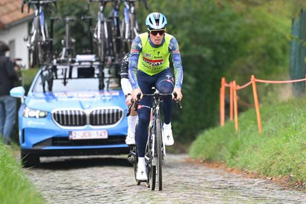 Ronde van Vlaanderen 2026 Cycling Race Media Activities 02 04 2026 OUDENAARDE, BELGIUM - APRIL 02 : Van Baarle Dylan (NED) of Soudal Quick Step riding during a training and reconnaissance session ahead of the 110th edition of Ronde van Vlaanderen an UCI World Tour 1.UWT one day cycling road race for Men Elite of 271 km with start in Antwerpen and finish in Oudenaarde on April 2, 2026 in Oudenaarde, Belgium, 02 04 2026 ( Motordriver Guy De Vuyst - Oudenaarde Belgium  Copyright: xNicoxVereeckenx