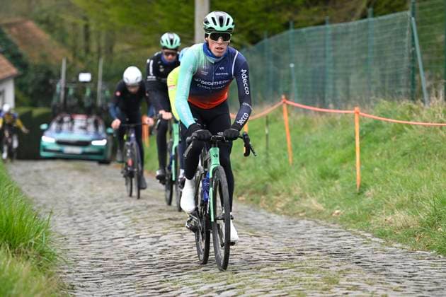 Ronde van Vlaanderen 2026 Cycling Race Media Activities 02 04 2026 OUDENAARDE, BELGIUM - APRIL 02 : Dewulf Stan (BEL) of Decathlon CMA CGM Team riding during a training and reconnaissance session ahead of the 110th edition of Ronde van Vlaanderen an UCI World Tour 1.UWT one day cycling road race for Men Elite of 271 km with start in Antwerpen and finish in Oudenaarde on April 2, 2026 in Oudenaarde, Belgium, 02 04 2026 ( Motordriver Guy De Vuyst - Oudenaarde Belgium  Copyright: xNicoxVereeckenx