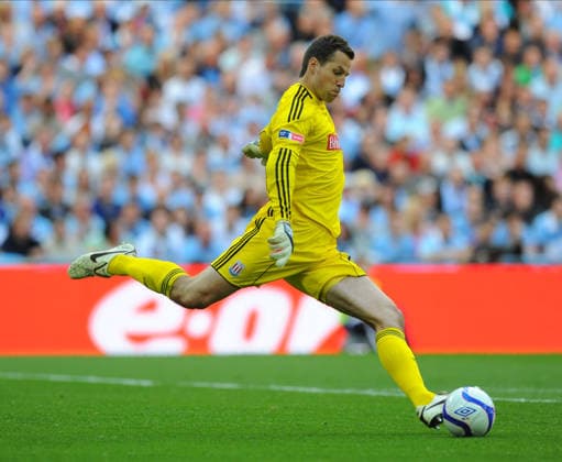 Manchester City V Stoke City, 2011 FA Cup Final Thomas Sorensen of Stoke City on the ball during the 2011 FA Cup Final match between Manchester City and Stoke City at Wembley Stadium on May 14, 2011 in London, England. London Wembley Stadium England United Kingdom Copyright: xAllstarxPicturexLibraryxLtdx