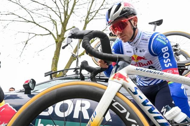 Belgian Remco Evenepoel of Red Bull-BORA-hansgrohe pictured before a track reconaissance ahead of the Ronde van Vlaanderen Tour des Flandres Tour of Flanders cycling race, Thursday 02 April 2026. The 110th edition of the cycling race will take place on Sunday 05 April. DAVIDxPINTENS  x169593226x