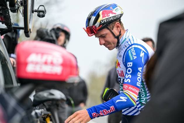 Belgian Remco Evenepoel of Red Bull-BORA-hansgrohe pictured before a track reconaissance ahead of the Ronde van Vlaanderen Tour des Flandres Tour of Flanders cycling race, Thursday 02 April 2026. The 110th edition of the cycling race will take place on Sunday 05 April. DAVIDxPINTENS  x169594351x