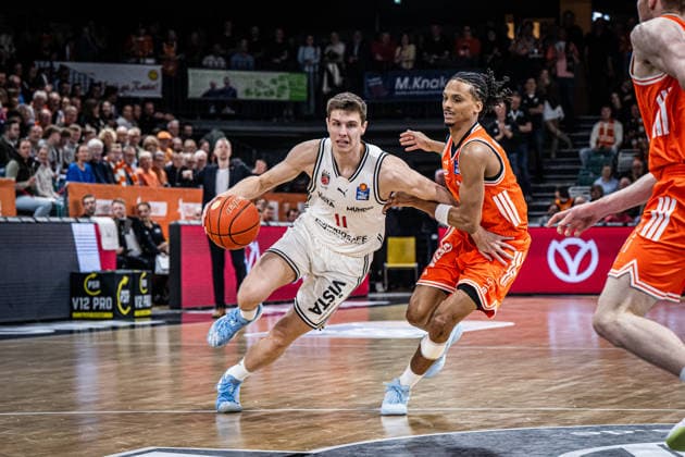 1 Basketball Bundesliga, easyCredit BBL, Season 2025 2026, Men, Main Round, Matchday 27, 02 04 2026, RASTA Vechta BMA365 Bamberg Baskets Richard Balint 11 BMA365 Bamberg Baskets in action Vechta RASTA Dome Lower Saxony Germany
