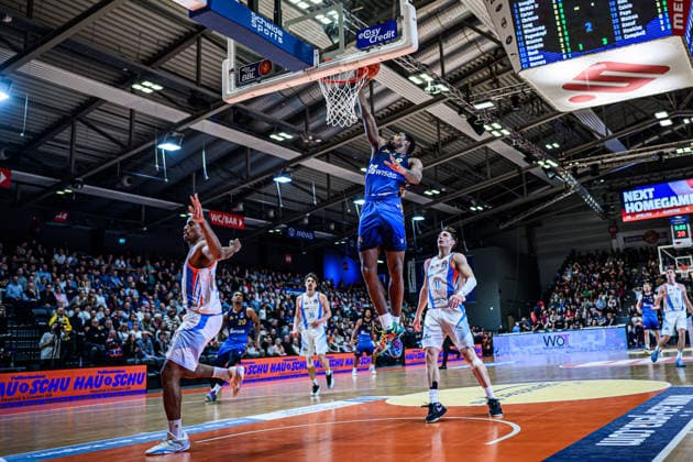 easycredit BBL Basketball Bundesliga 2025 2026 27 Matchday 02 04 2026 Science City Jena vs SKYLINERS Frankfurt William Christmas Frankfurt at the Korbleger Sparkassen Arena