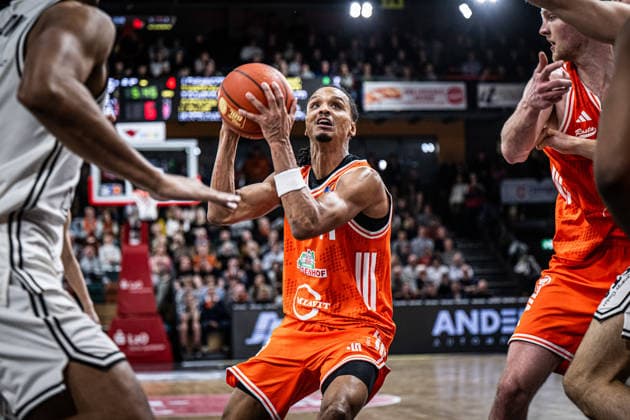1 Basketball Bundesliga, easyCredit BBL, Season 2025 2026, Men, Main Round, Matchday 27, 02 04 2026, RASTA Vechta BMA365 Bamberg Baskets Alonzo Verge 11 RASTA Vechta in action Vechta RASTA Dome Lower Saxony Germany