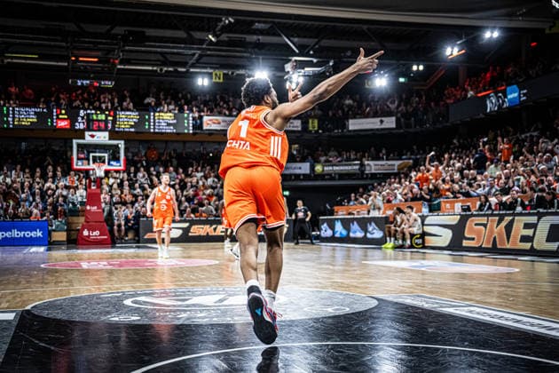 1 Basketball Bundesliga, easyCredit BBL, Season 2025 2026, Men, Main Round, Matchday 27, 02 04 2026, RASTA Vechta BMA365 Bamberg Baskets Lloyd Pandi 41 RASTA Vechta shows emotions during the game Vechta RASTA Dome Lower Saxony Germany