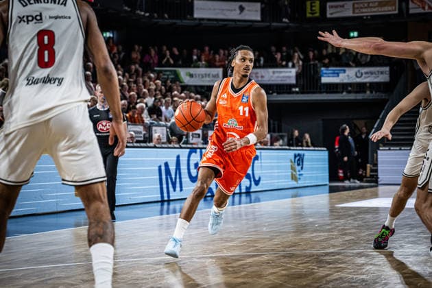 1 Basketball Bundesliga, easyCredit BBL, Season 2025 2026, Men, Main Round, Matchday 27, 02 04 2026, RASTA Vechta BMA365 Bamberg Baskets Alonzo Verge 11 RASTA Vechta in action Vechta RASTA Dome Lower Saxony Germany