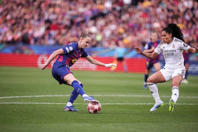 April 2, 2026, Barcelona, Barcelona, SPAIN: Caroline Graham Hansen of FC Barcelona, Barca in action during the UEFA WomenÃ¢â‚¬â ¢s Champions League 2025 26 Quarter-finals second Leg, football match played between FC Barcelona and Real Madrid CF at Spotify Camp Nou stadium on April 02, 2026 in Barcelona, Spain. FC Barcelona V Real Madrid CF - UEFA WomenÃ¢â‚¬â ¢S Champions League 2025 26 Quarter-Finals Second Leg  - ZUMAa181 20260402_zaa_a181_042 Copyright: xJavierxBorregox