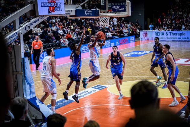 easycredit BBL Basketball Bundesliga 2025 2026 27 Matchday 02 04 2026 Science City Jena vs SKYLINERS Frankfurt Keith Braxton Jena at the basketball Sparkassen Arena