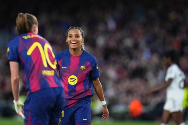 UEFA Womens Champions League match, Quarter-Finals, second leg, between FC Barcelona, Barca and Real Madrid played at Spotify Camp Nou Stadium on April 2, 2026 in Barcelona, Spain. (Photo by Bagu Blanco PRESSINPHOTO) Copyright: xBaguxBlancox xPRESSINPHOTOx