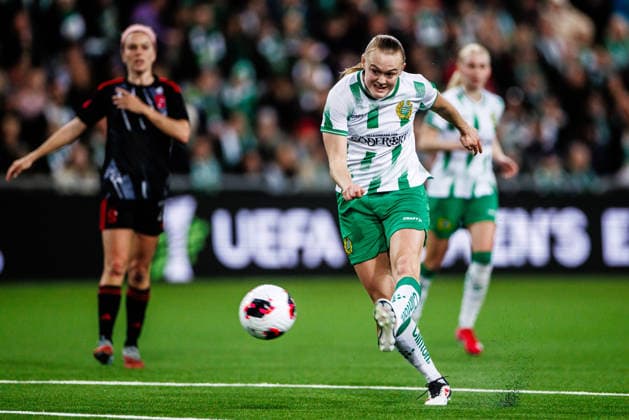 260402 Elin Sorum of Hammarby during the UEFA Women s Europa Cup semifinal between Hammarby and Sparta Prague on April 2, 2026 in Stockholm Photo Kenta Jönsson BILDBYRAN COP 210 KJ0331 fotboll football soccer fotball europa cup hammarby sparta prague uefa womens europa cup semifinal dam bbeng  Copyright: KENTAxJÖNSSON BB260402KJ020