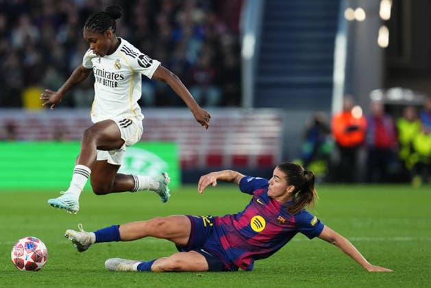 UEFA Womens Champions League match, Quarter-Finals, second leg, between FC Barcelona, Barca and Real Madrid played at Spotify Camp Nou Stadium on April 2, 2026 in Barcelona, Spain. (Photo by Bagu Blanco PRESSINPHOTO) Copyright: xBaguxBlancox xPRESSINPHOTOx