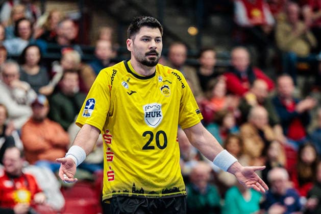 Trouble at Tin Kontrec HSC 2000 Coburg, 20 GER, TuS N Luebbecke vs HSC 2000 Coburg, Handball, 2 Bundesliga, Matchday 26, Season 2025 2026, 02 04 2026 GER, TuS N Luebbecke vs HSC 2000 Coburg, Handball, 2 Bundesliga, Matchday 26, Season 2025 2026, 02 04 2026 Luebbecke Copyright: xEibner-Pressefoto JanxRollingerx EP_JSK
