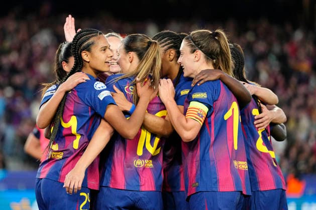 Barcelona FC v Real Madrid CF - UEFA Women s Champions League 2025 26 Quarter-finals Second Leg Esmee Brugts forwards of Barcelona and Spain Netherlands celebrates after scoring her sides first goal during the UEFA Women s Champions League 2025 26 Quarter-finals Second Leg match between FC Barcelona, Barca and Real Madrid CF at Spotify Camp Nou on April 2, 2026 in Barcelona, Spain. Barcelona Spain  Copyright: xJosexBretonx originalFilename:bretonhernandez-barcelon260402_npCcf.jpg