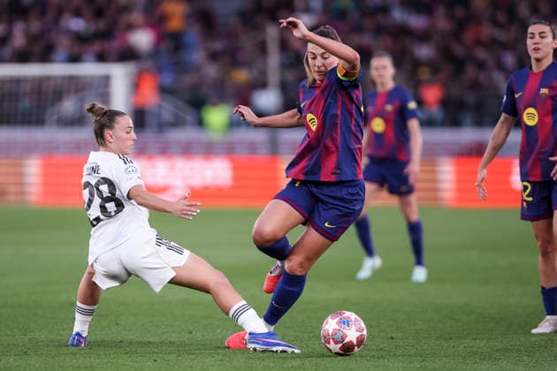 April 2, 2026, Barcelona, Barcelona, SPAIN: Alexia Putellas Segura of FC Barcelona, Barca and Irune Dorado Alosete of Real Madrid CF in action during the UEFA WomenÃ¢â‚¬â ¢s Champions League 2025 26 Quarter-finals second Leg, football match played between FC Barcelona and Real Madrid CF at Spotify Camp Nou stadium on April 02, 2026 in Barcelona, Spain. FC Barcelona V Real Madrid CF - UEFA WomenÃ¢â‚¬â ¢S Champions League 2025 26 Quarter-Finals Second Leg  - ZUMAa181 20260402_zaa_a181_083 Copyright: xJavierxBorregox