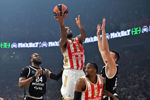 CRVENA ZVEZDA vs PARTIZAN CODI MILLER MCINTYRE, basketball player of Crvena Zvezda during the Euroleague match against Partizan, at Belgrade Arena. Belgrade, 02.04.2026. photo: Nebojsa Parausic MN Press BASKETBALL, EUROLEAGUE, CRVENA ZVEZDA, PARTIZAN Belgrade Belgrade Arena Serbia Copyright: xNebojsaxParausicx xMNxPressx